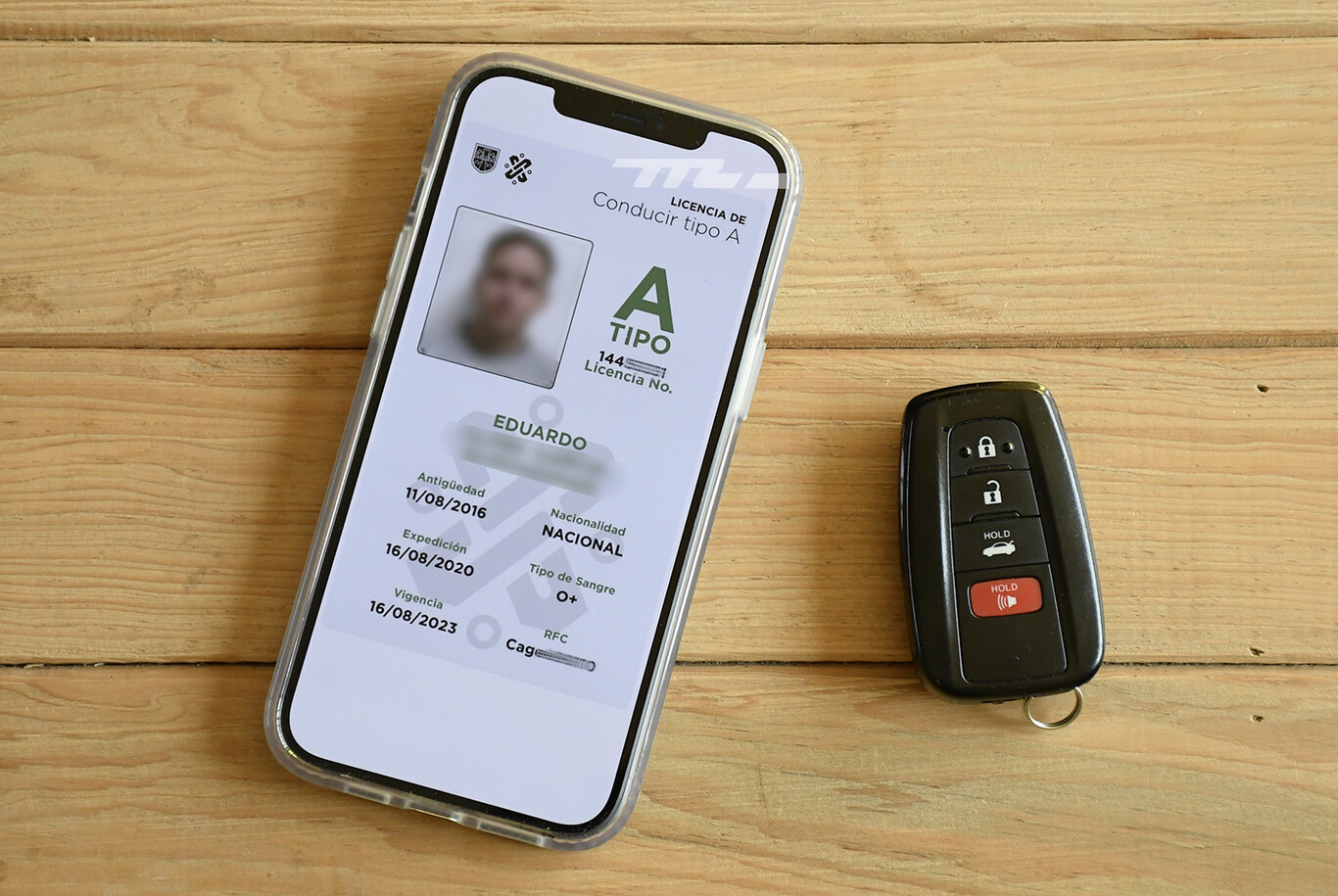 Licencia de conducir digital en dispositivo movil